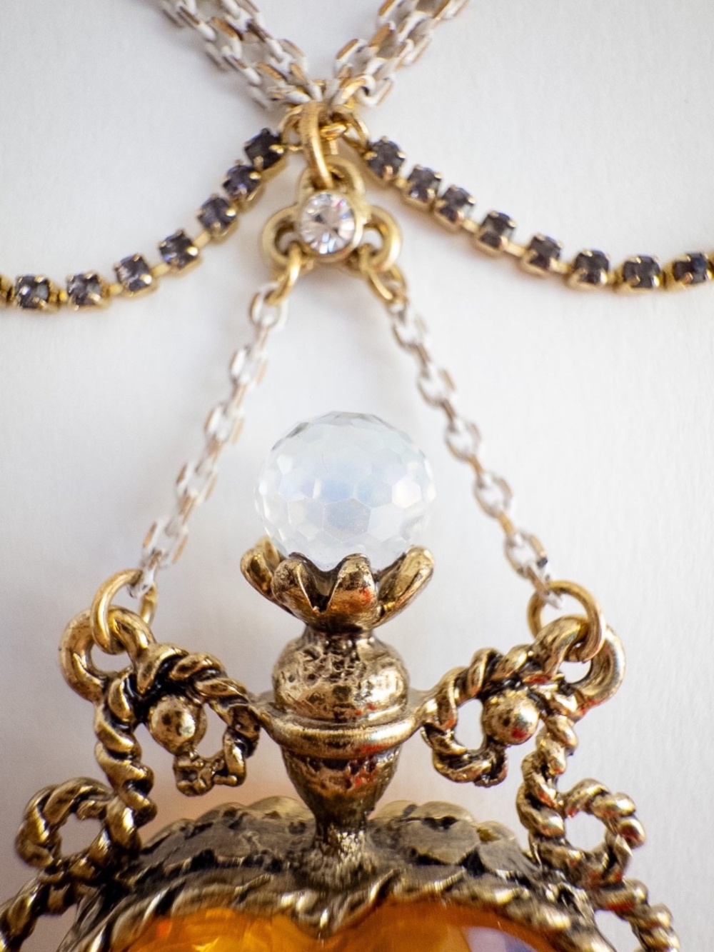 Betsey Johnson Fairyland Heart Potion Bottle Crystals Bead VERY RARE Necklace - Picture 5 of 15